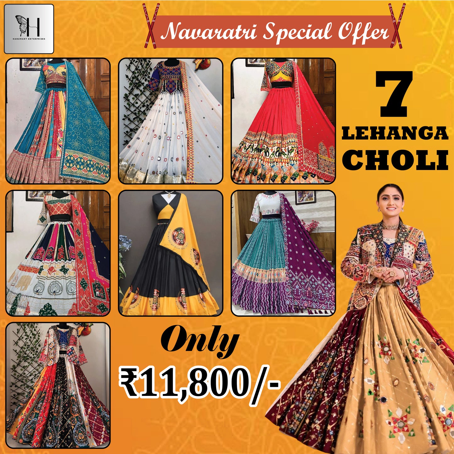 Navaratri Special 7 Lehenga Choli Combo