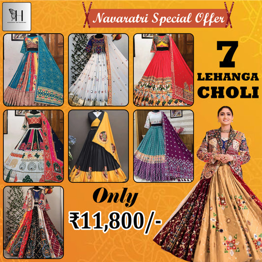 Navaratri Special 7 Lehenga Choli Combo
