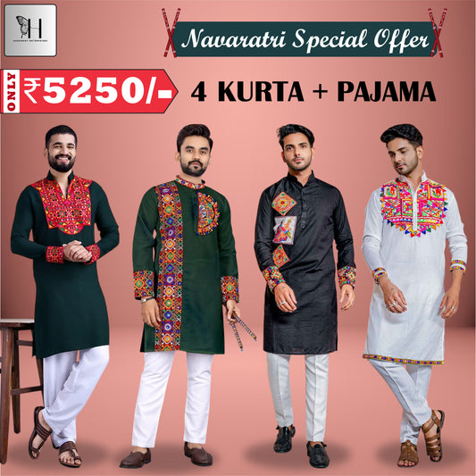 Navaratri Special 4 Kurta + Pajama Combo